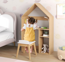 Rever Bebe Kids House-Shaped 2-in-1 Table and Chair Set