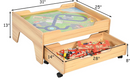 Kids Wooden Train Track Railway Set Table with 100 Multicolor Pieces