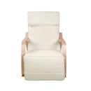 Artiss Fabric Rocking Armchair with Adjustable Footrest - Beige