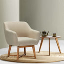Artiss Fabric Tub Lounge Armchair - Beige