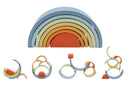 WOODEN STACKING RAINBOW DENIM & RUST