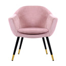 Artiss Armchair Lounge Chair Accent Armchairs Retro Single Sofa Velvet Pink Seat
