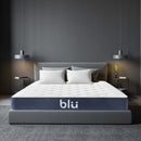 Milano Blu Mattress Hybrid Memory Foam Bonnell Spring Design Medium Firm 23cm - King Single - White  Blue
