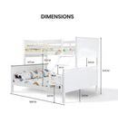 KINGSTON SLUMBER Bunk Bed Frame Modular Single White Wood Kids Double Deck Twin