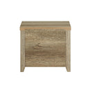 3 Pieces Bedroom Suite Natural Wood Like MDF Structure Queen Size Oak Colour Bed, Bedside Table