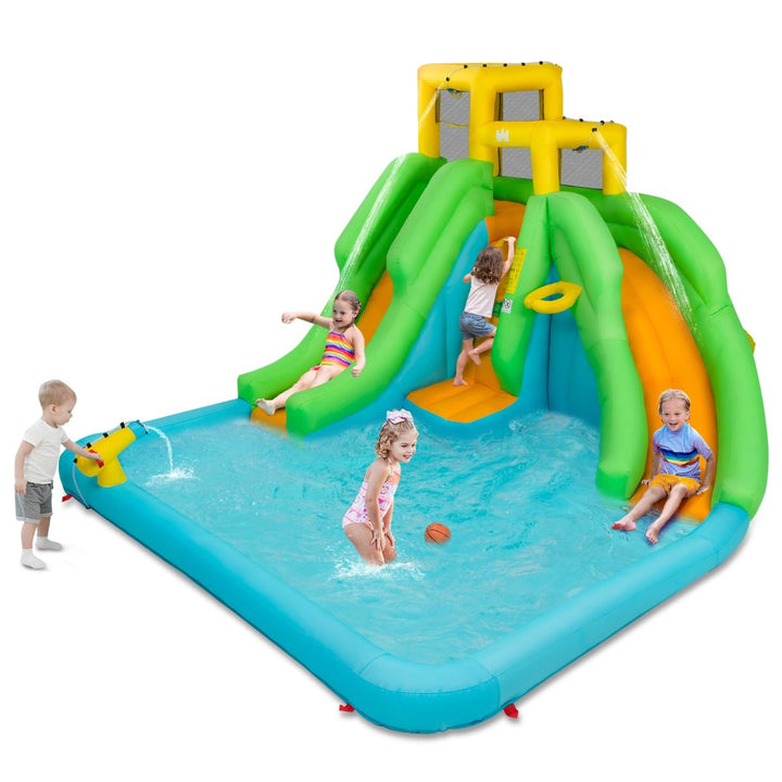 Twin-slide water park without blower