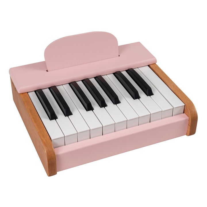 18-Key Wooden Kids Piano with Music Stand: pink keyboard hero