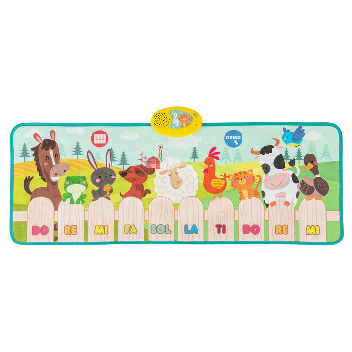 Animal Sounds Floor Piano Mat with 10 Keys: animal piano mat front view