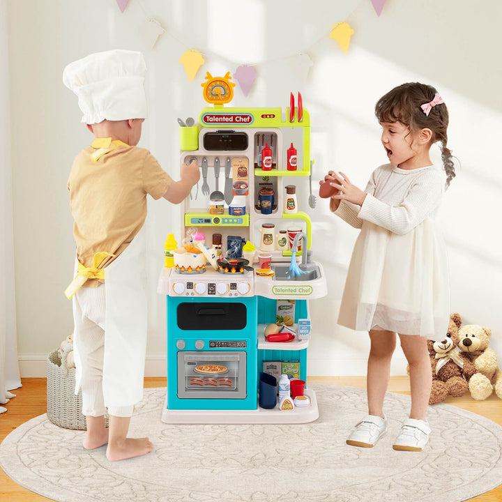 Blue Play Kitchen with 95 Accessories and Water Play in Blue, view 1
