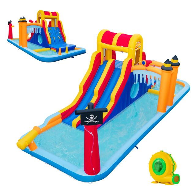 Pirate water park with dual slides and the supplied 750W blower package