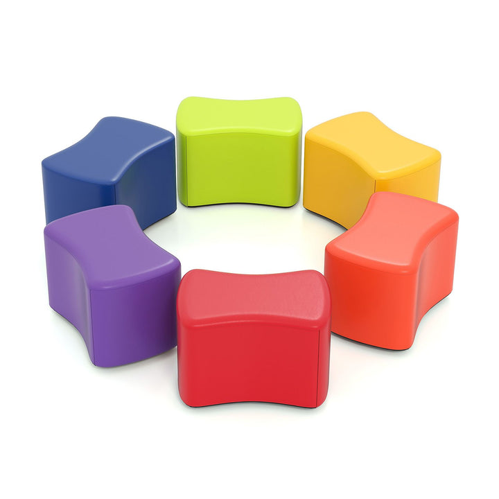 Six-Piece Butterfly Shape Kids Foam Stool Set – six butterfly shape foam stools