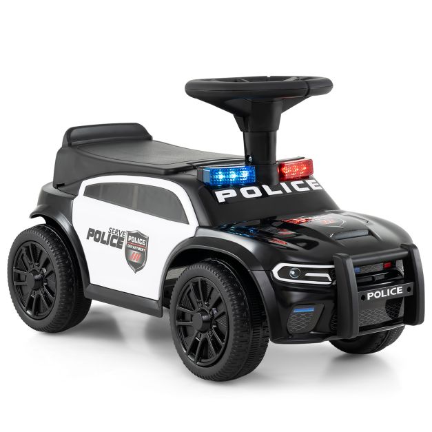 Black police toy car hero