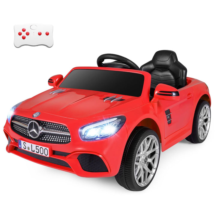 Red Mercedes-Benz SL500 ride-on with parent remote