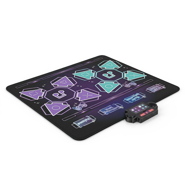 Two-Player Electronic Dance Mat with Lights and Music – purple and black dance mat