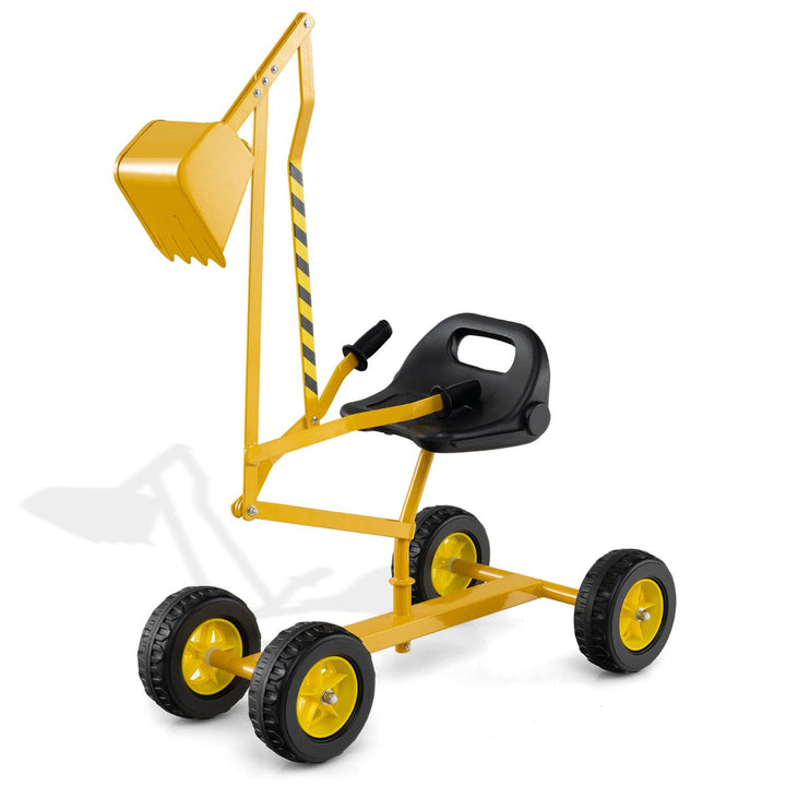 Wheeled Sand Digger with Rotating Seat and Manual Bucket – yellow wheeled digger