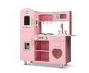 Keezi Kids Kitchen Set Pretend Play Food Sets Childrens Utensils Wooden Toy Pink