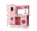 Keezi Kids Kitchen Set Pretend Play Food Sets Childrens Utensils Wooden Toy Pink
