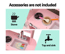 Keezi Kids Kitchen Set Pretend Play Food Sets Childrens Utensils Wooden Toy Pink