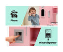 Keezi Kids Kitchen Set Pretend Play Food Sets Childrens Utensils Wooden Toy Pink