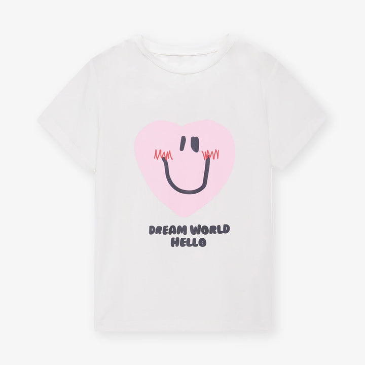 Family Tencel Smile Face Short Sleeve T-Shirt