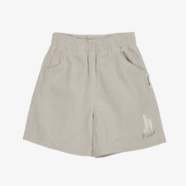 Embroidered Corduroy Shorts with Pockets
