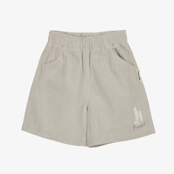Embroidered Corduroy Shorts with Pockets