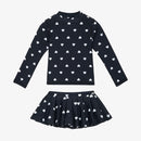 Heart Printed Long Sleeved Swimwear