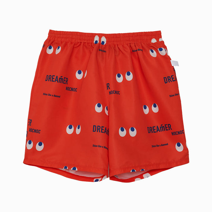 Pac-Man Man's Letter Printed Swim Shorts