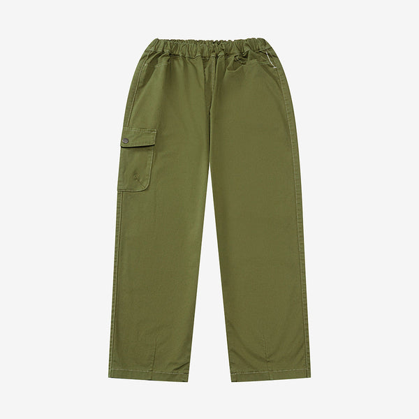 Casual Solid Color Elasticized Cargo Pants With Pocket