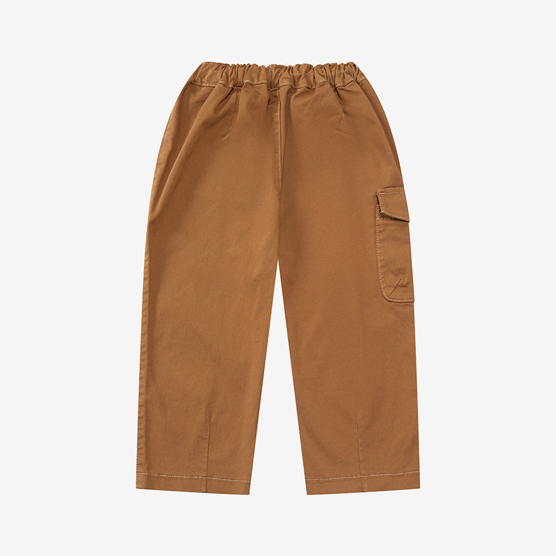 Casual Solid Color Elasticized Cargo Pants With Pocket