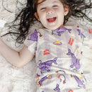 Printed Short Sleeved Pajamas Set