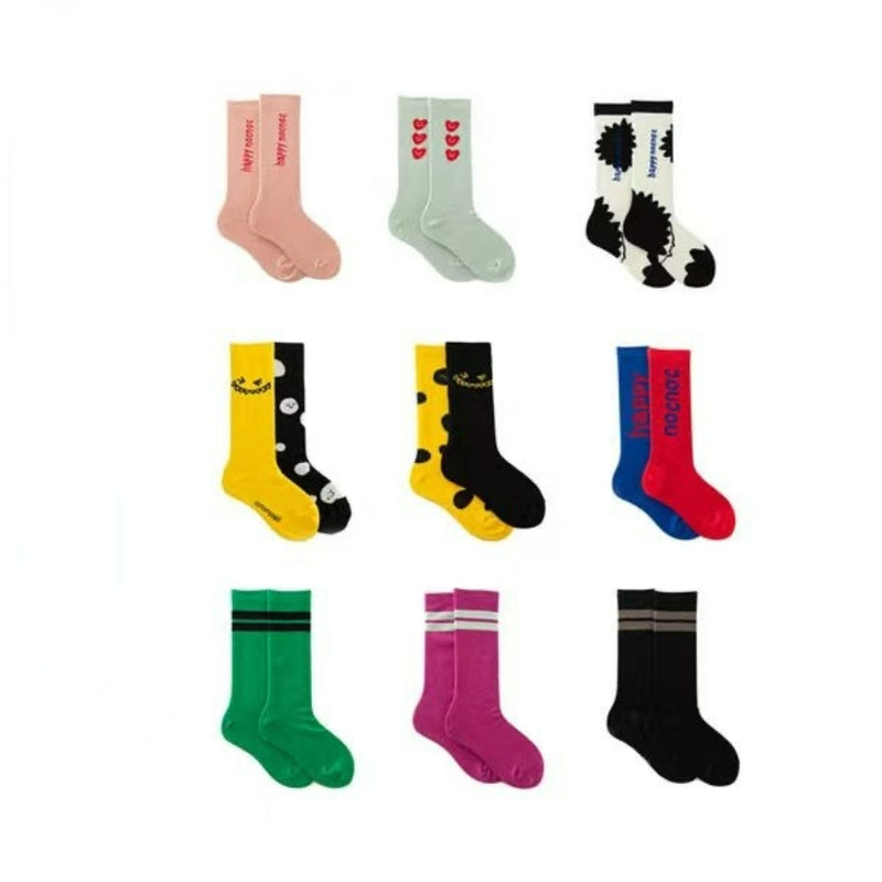 Cotton Polka Dot Mid Tube Socks