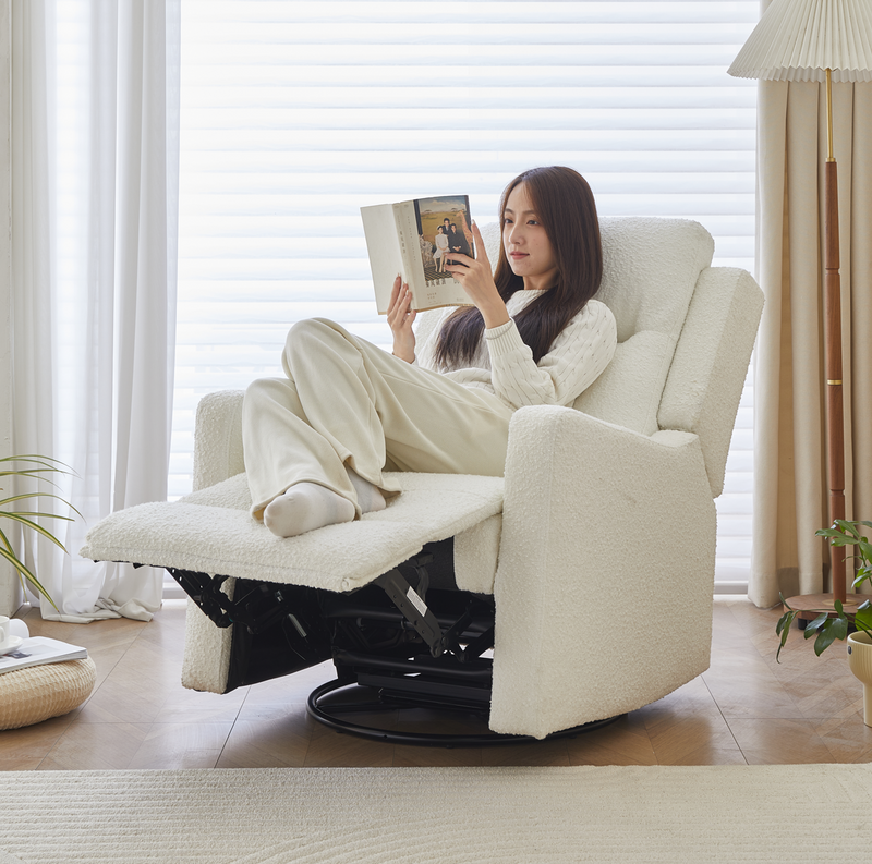 Cocoon Rio Recliner Glider Nursery Chair in Bouclé