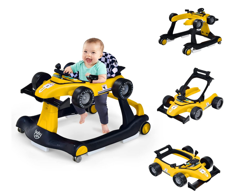 Rever Bebe 4 in 1 Car Race Foldable Activity Baby Walker With Music