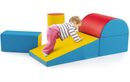 5-piece toddler foam climb and crawl playset, Red colour combination, Red crawling view on white background