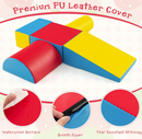 5-piece toddler foam climb and crawl playset, Red colour combination, Red PU cover, zip and seams