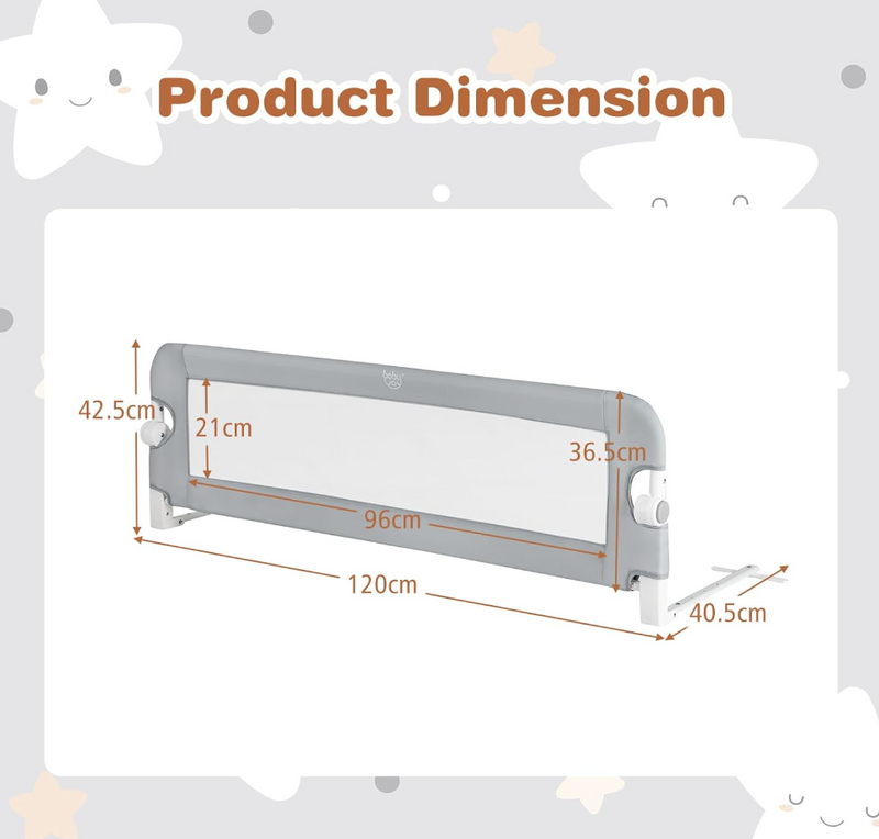 Rever Bebe 120 cm Bed Rail Guard for Toddlers