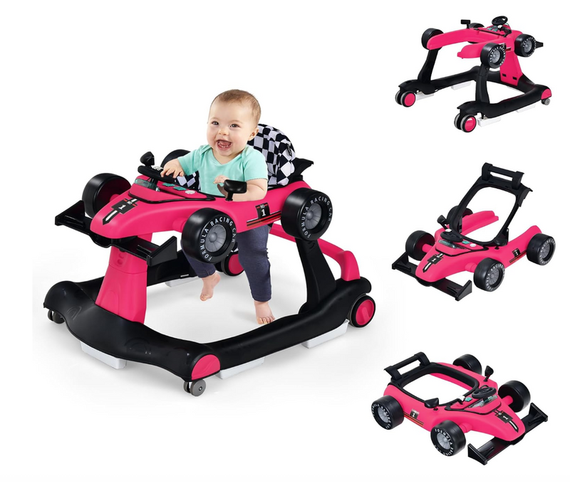 Rever Bebe 4 in 1 Car Race Foldable Activity Baby Walker With Music