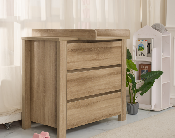 Rever Bebe Classic 3 drawer chest with changing tray Ash (PER ORDER FOR Mar)