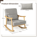 Nursery Rocking Accent Chair with Lumber Pillow and Padded Seat