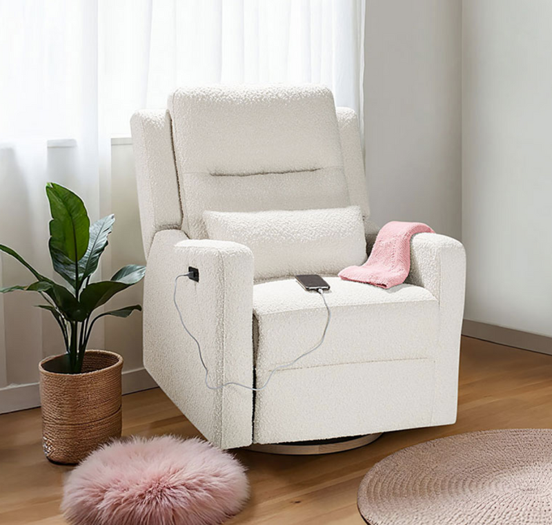 Cocoon Rio Electric Recliner & Glider Chair with USB Vanilla Boucle