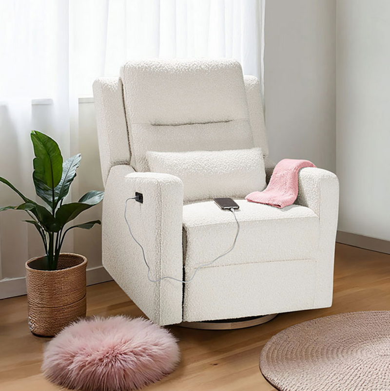 Cocoon Rio Electric Recliner & Glider Chair with USB Vanilla Boucle