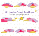Rever Bebe 4-Piece Soft Toddler Corner Climbing Sliding Blocks for Babies