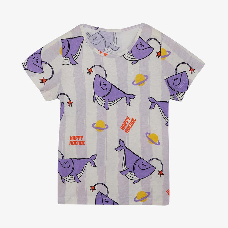 Printed Short Sleeved Pajamas Set