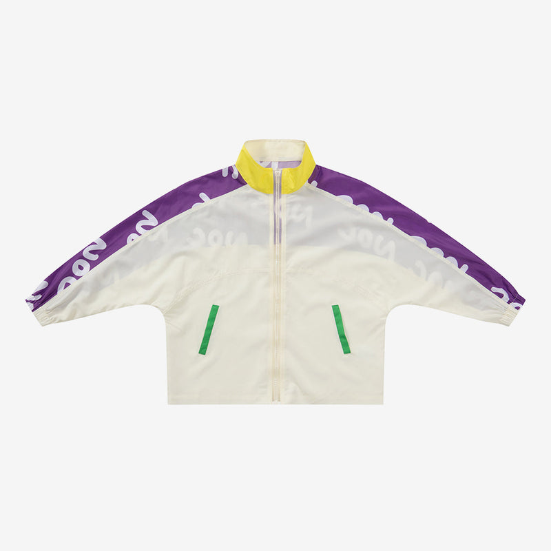 Family Letter Printed Sun Protection Zipper Coat