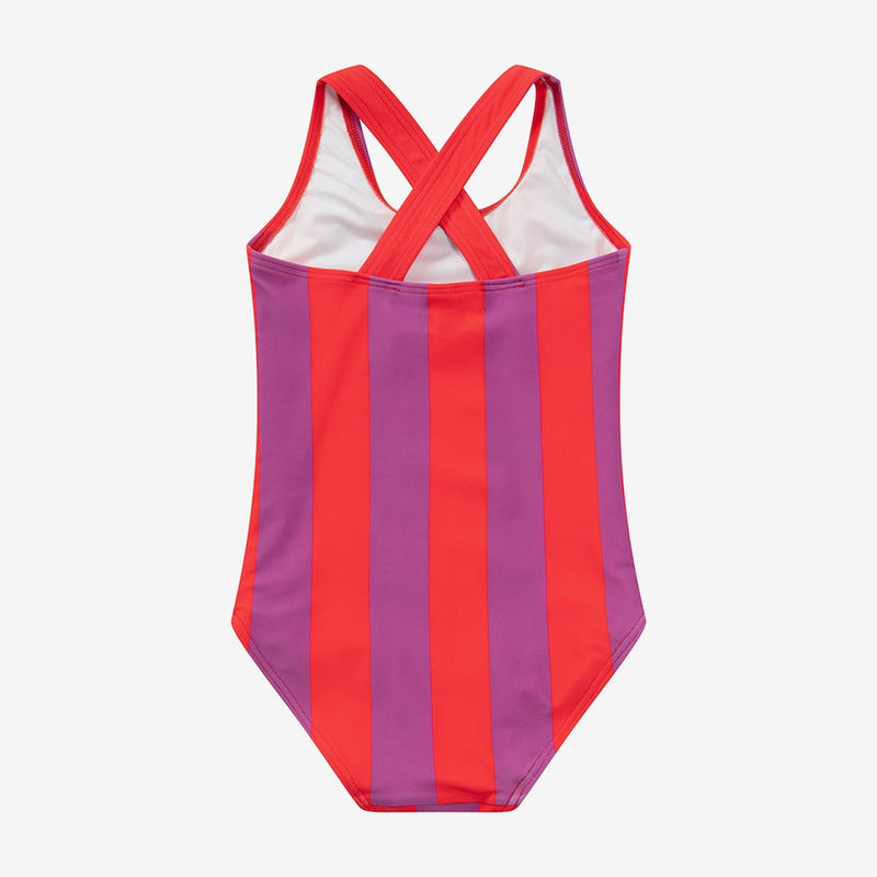 Color Block Striped One-Piece Swimsuit