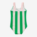 Color Block Stripe Poker Printed One-Piece Swimsuit