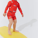 Pac-Man Letter Printed One-Piece Swimwear