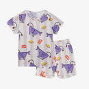 Printed Short Sleeved Pajamas Set