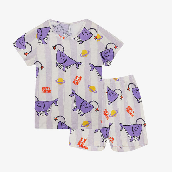 Printed Short Sleeved Pajamas Set